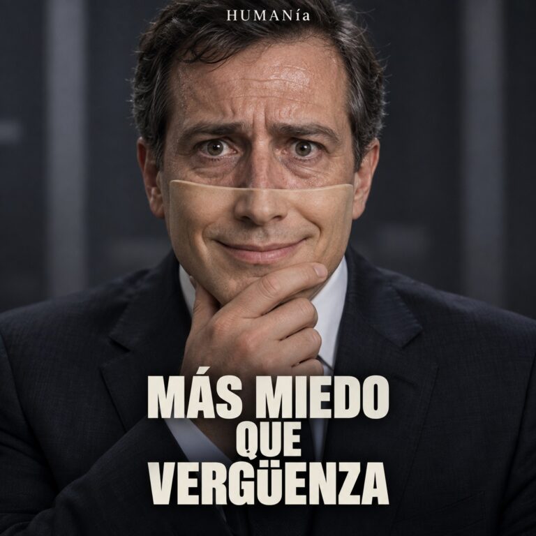 Portada de Más miedo que vergüenza: un hombre con expresión preocupada sostiene una máscara sonriente.